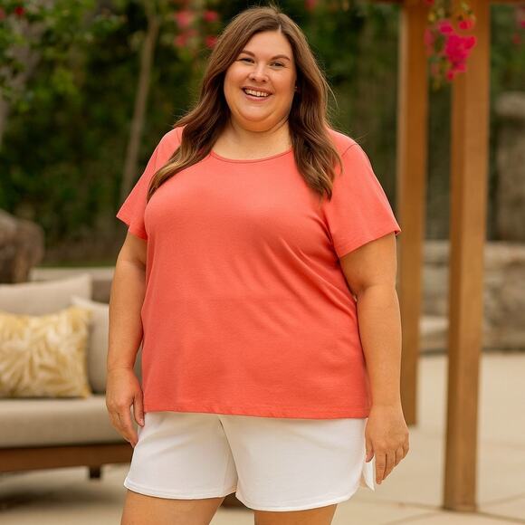 Chico's Shorts NWT Women's 4 (2X) White Cotton Tulip Hem 10 Inch Weekend Wear - Picture 1 of 9